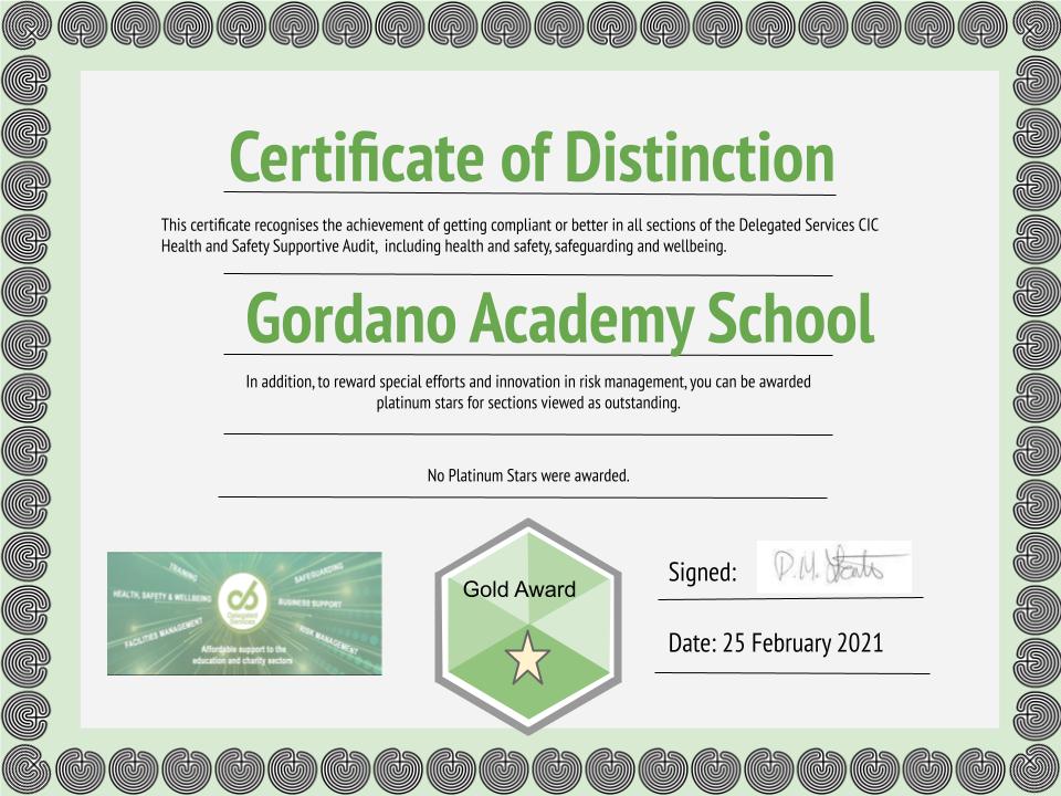 DS Certificate of Distinction